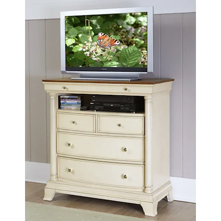 Cottage TV Chest with Media Shelf